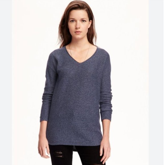 Old Navy Marled V-Neck Tunic Sweater in Marquee Moon szL - Picture 11 of 11